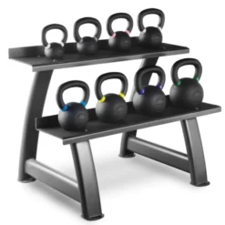 Kit complet de kettlebells - Support de rangement avec 8 poids russes de 4 à 24 kg - SK24 Titanium Strength