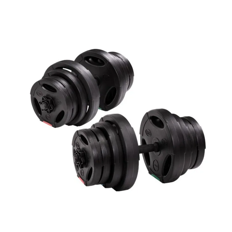 Kit de musculation avec haltères et disques de poids d'un total de 42 kg et écrous de fixation