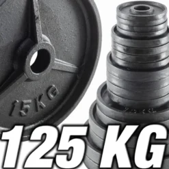 Kit de poids olympiques de musculation ATX en fonte pour home-gym et salles 125 kg