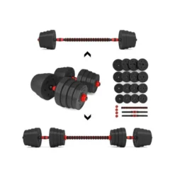 Kit de training à la barre courte ou longue et haltères pour homegym