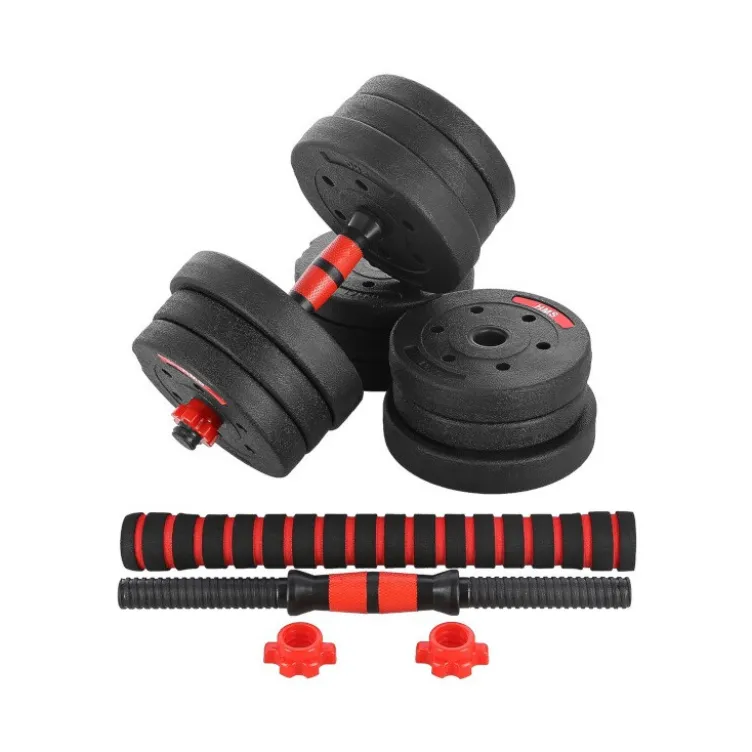 Kit d'haltères avec disques de poids et une barre extensible pour homegym - 20 KG