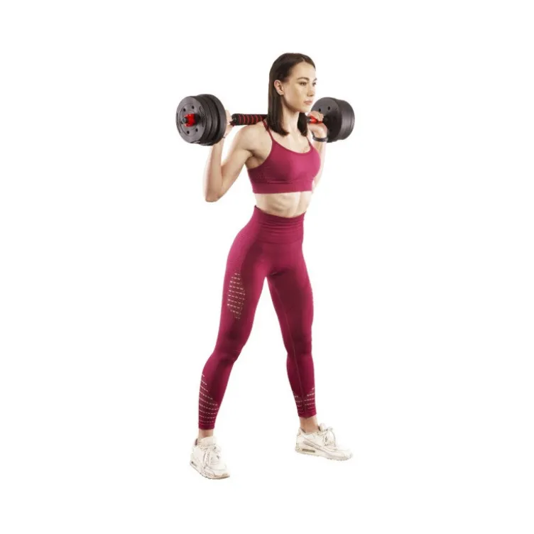 Kit d'haltères avec disques de poids et une barre extensible pour homegym - 20 KG
