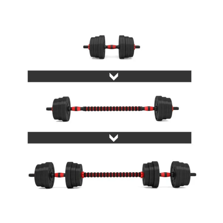 Kit d'haltères avec disques de poids et une barre extensible pour homegym - 20 KG