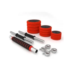 Kit d'haltères avec vis et barre de liaison pour homegym - 20 ou 30 kg