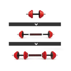 Kit d'haltères avec vis et barre de liaison pour homegym - 20 ou 30 kg