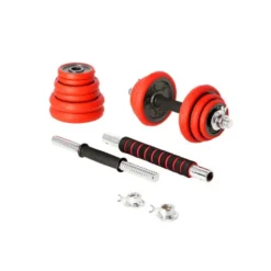 Kit d'haltères avec vis et barre de liaison pour homegym - 20 ou 30 kg
