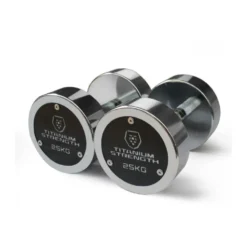 Kit d'haltères chromés de 2,5 à 30 kg avec support de stockage horizontal - 12 paires d'haltères Titanium Strength CHD30