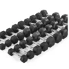 Kit d'haltères complet hexagonaux de 1 kg à 10 kg avec poignées chromées moletées ATX