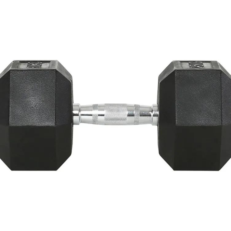 Kit d'haltères complet hexagonaux de 1 kg à 10 kg avec poignées chromées moletées ATX