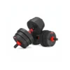 Kit d'haltères de musculation 20 KG pour homegym avec 2 barres courtes et 1 barre de connexion
