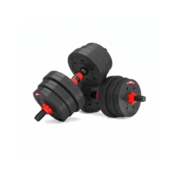 Kit d'haltères de musculation 20 KG pour homegym avec 2 barres courtes et 1 barre de connexion