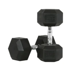 Kit d'haltères hexagonaux compactes ATX de 1 à 50 kg en caoutchouc avec poignées ergonomiques