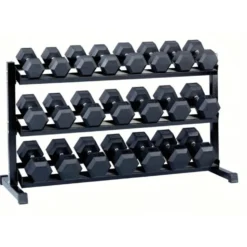 Kit d'haltères hexagonaux 1 à 20 kg revêtement caoutchouc