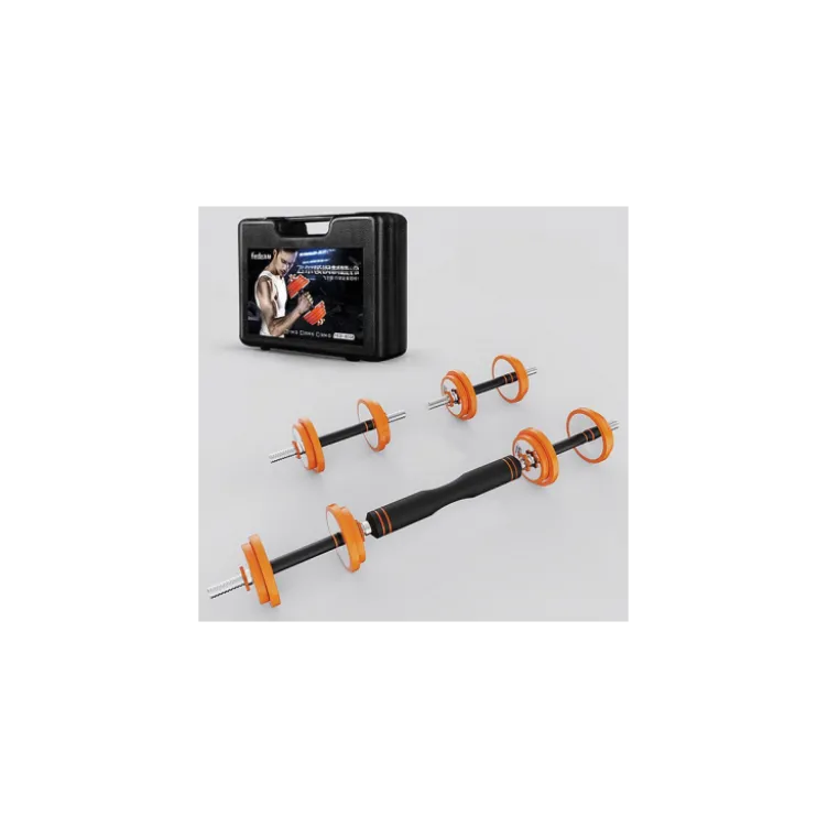 Kit d'haltères 20 kg facile d'utilisation avec étui de transport - 8 plaques de poids