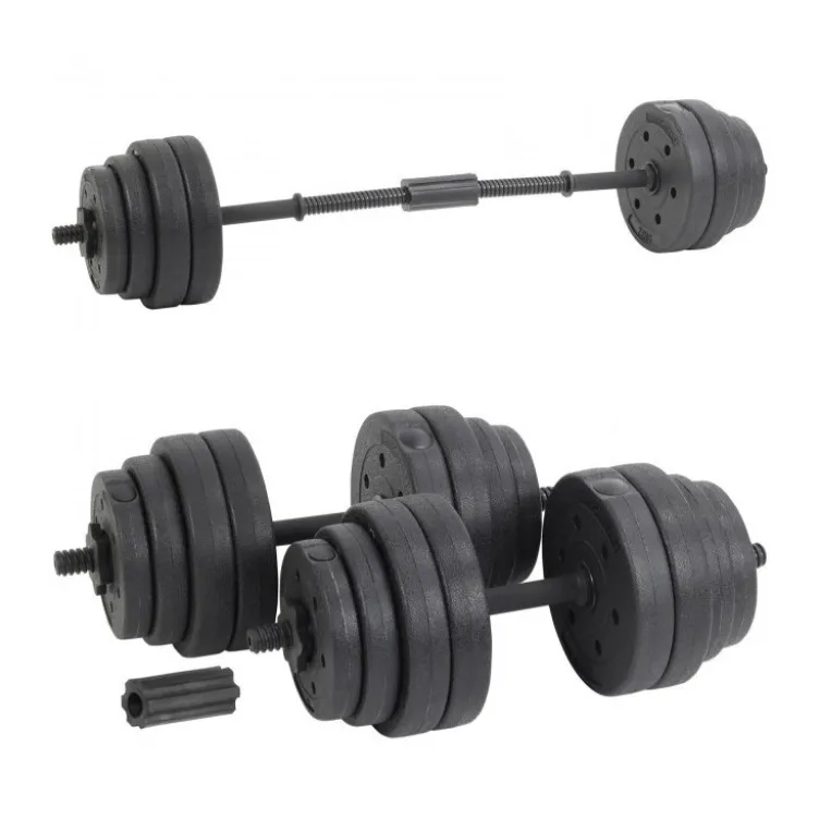 Kit haltères courtes 30 kg / barre droite 2 en 1