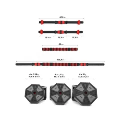 Kit haltères et disques de poids 20 kg complet pour entraînement en Home-gym