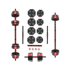 Kit spécial home-gym haltères 15 kg avec 2 barre extensible