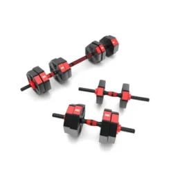 Kit spécial home-gym haltères 15 kg avec 2 barre extensible