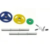 Kit standard 20 kg paire d'haltères courtes et poids caoutchouc à poignées