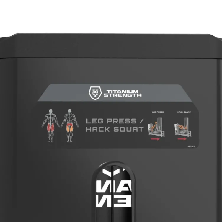 Leg Press professionnelle combo Hack Squat à charge guidée 140 kg BSRX-S48 - Titanium Strength Black Series RX