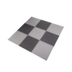 Lot de 9 dalles de sol en mousse EVA version puzzle avec bordures de finition
