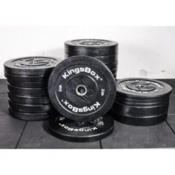 Lot de disques bumpers professionnels noir en caoutchouc 50 à 650 kg