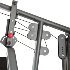 Machine de fitness et musculation à domicile multi-poste avec colonne de poids 91 kg et poulie haute / basse
