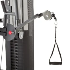 Machine de fitness et musculation à domicile multi-poste avec colonne de poids 91 kg et poulie haute / basse