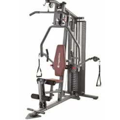 Machine de fitness et musculation à domicile multi-poste avec colonne de poids 91 kg et poulie haute / basse