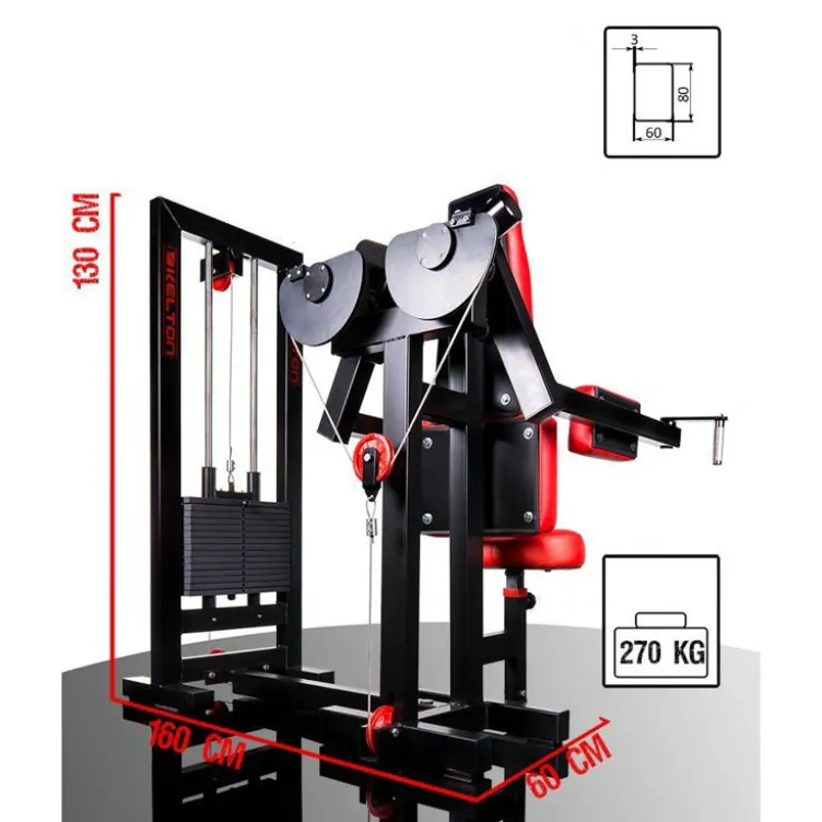 Machine de musculation à épaules avec colonne de poids de 112.5 kg pour salle d'entraînement