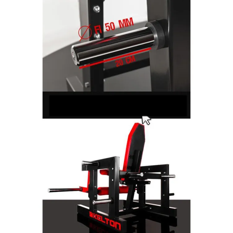 Machine de musculation pour quadriceps et mollets à charges libres pour espaces sportifs publics