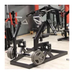 Machine de Row Assis professionnelle - Rowing dorsaux à charges libre avec supports pour disques olympiques