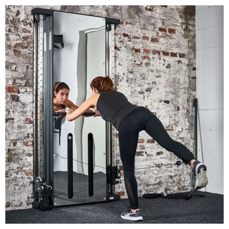 Machine à poulie vis à vis double colonne à charge guidée 2x60 kg couleur Mirror ATX