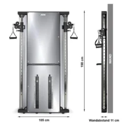 Machine à poulie vis à vis double colonne à charge guidée 2x60 kg couleur Mirror ATX