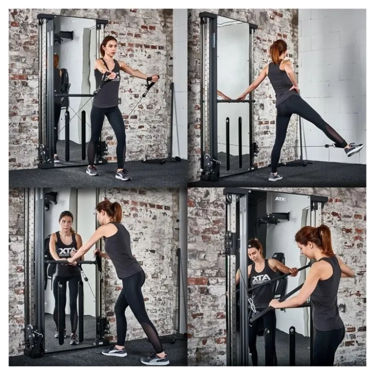 Machine à poulie vis à vis double colonne à charge guidée 2x60 kg couleur Mirror ATX