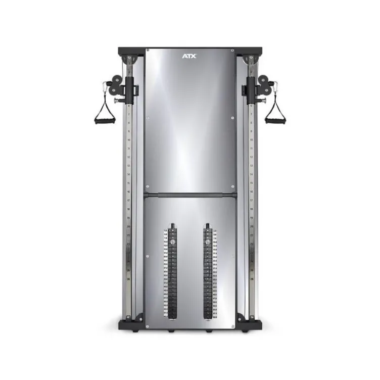 Machine à poulie vis à vis double colonne à charge guidée 2x60 kg couleur Mirror ATX