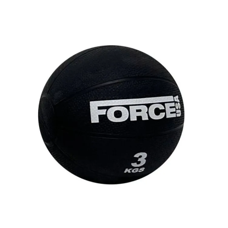 Médecine Ball Force USA de 3 à 9 kg en caoutchouc durable avec surface texturée pour l'Hyrox