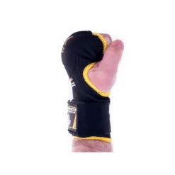 Mitaines de protection de haute qualité pour gants de boxe - Design Noir et jaune