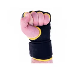 Mitaines de protection de haute qualité pour gants de boxe - Design Noir et jaune