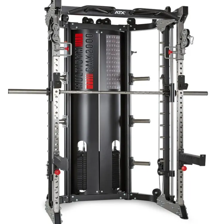 Multigym ATX GMX2000 - Smith machine ultra-fonctionnelle avec double colonne de poids 90 kg
