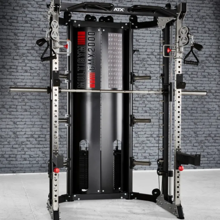 Multigym ATX GMX2000 - Smith machine ultra-fonctionnelle avec double colonne de poids 90 kg