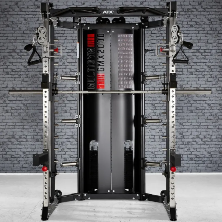 Multigym ATX GMX2000 - Smith machine ultra-fonctionnelle avec double colonne de poids 90 kg