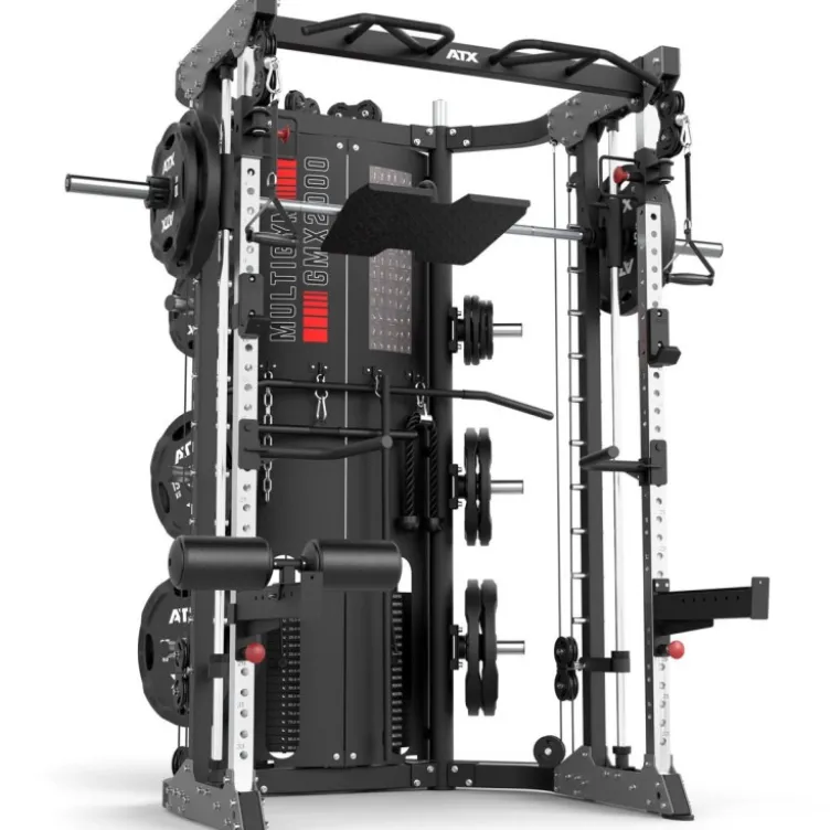 Multigym ATX GMX2000 - Smith machine ultra-fonctionnelle avec double colonne de poids 90 kg