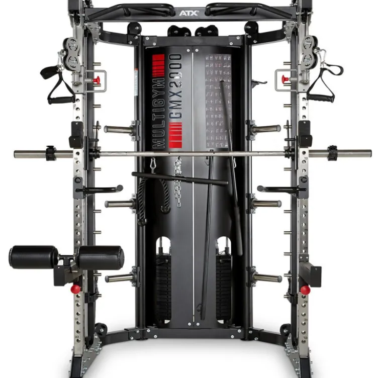 Multigym ATX GMX2000 - Smith machine ultra-fonctionnelle avec double colonne de poids 90 kg