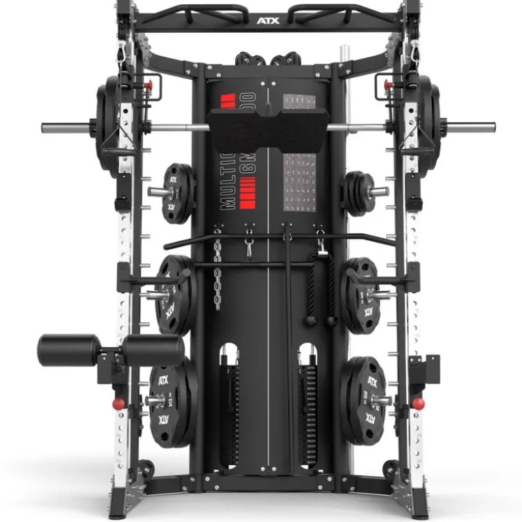 Multigym ATX GMX2000 - Smith machine ultra-fonctionnelle avec double colonne de poids 90 kg