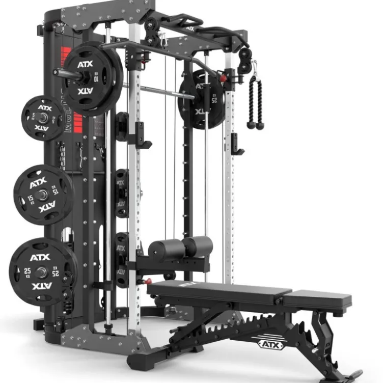 Multigym ATX GMX2000 - Smith machine ultra-fonctionnelle avec double colonne de poids 90 kg