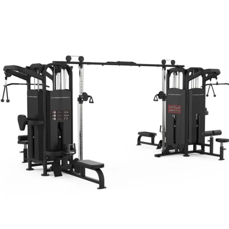 Multi-gym station avec 8 colonnes de poids - Multi-jungle station de musculation Titanium Strength Black Séries BS-CS08