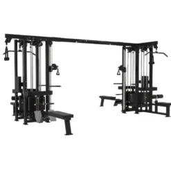 Multi-jungle machine à 8 colonnes de poids - Station multi-postes de musculation Titanium Strength Élite Séries EL-CS08