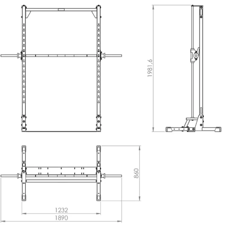 Multipress ATX série 500 - Smith machine avec barre guidée à charge libre - Hauteur 198 cm