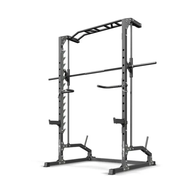 Multipress Smith Machine à cadre guidée avec barre de traction multigrip et barres à dips - Capacité 300 kg